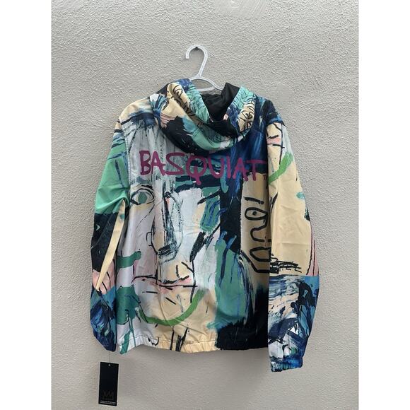 Members Only X Jean-Michel Basquiat Windbreaker Jacket Size Large Zip Up NWTs - Picture 10 of 15